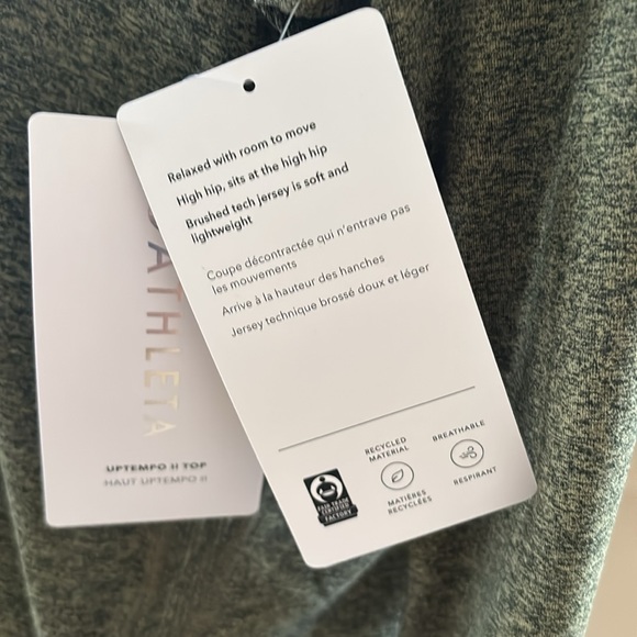 Beautiful Green Athleta Uptempo II Long Sleeve Top. Size S. New With Tags. - Picture 7 of 10